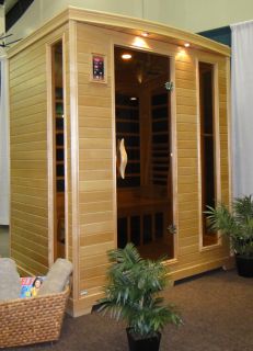 Infrared Carbon Sauna 3 Person Premium Hemlock 9 Heaters Gets Hot Fast