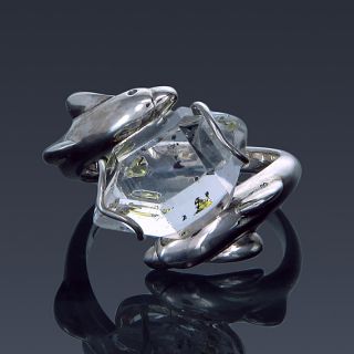 herkimer diamond dolpin 925 sterling silver ring sku 1860 availability