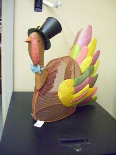 Turkey Centerpiece with Top Hat for Table Decoration