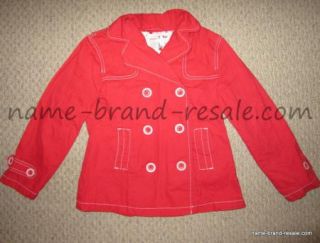Gymboree Holland Days Red Pea Coat Spring Jacket Girls 7