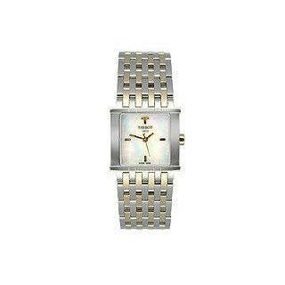 Tissot Six T Gold PVD Square Mother of Pearl Dial Womens Watch #T02.5