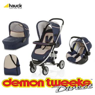 Hauck Malibu 2012 Travel System in Navy Inc Stroller Carrycot Car Seat