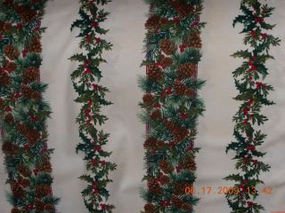  Holly Stripe Christmas Curtain Valance