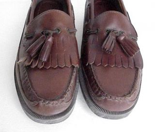 Vtg New Mens Bass Henry Brown Leather Loafers Boat Shoes Size 10M Made