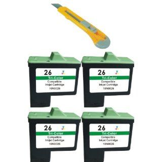 Four Color Compatible Ink Cartridges Lexmark 26 (10N0026