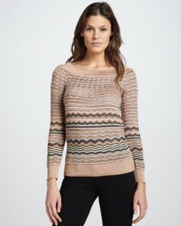 in CASHMERE Wave Knit Sweater   
