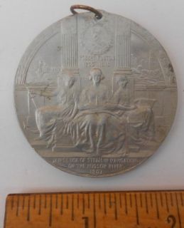 1909 Hudson Fulton Commemmorative Coin Medallion 2 Inch