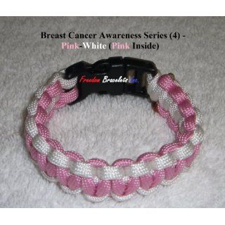 Sz 10 Paracord Bracelet   Breast Cancer Awareness Series