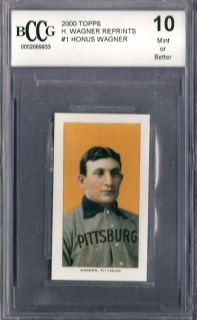 HONUS WAGNER 1909 TOBACCO CARD REPRINT GRADED BCCG 10 MOST VALUABLE