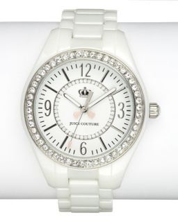 Juicy Couture Lively Crystal Watch, White   
