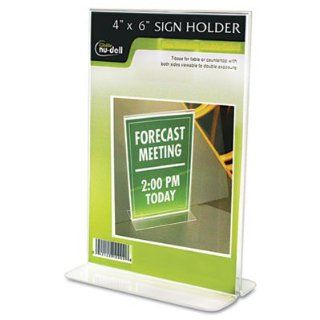 Nu Dell 38046Z   Clear Plastic Sign Holder, Free Standing