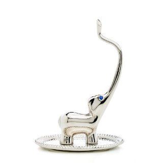 Elephant Ring Holder with Tray and Elegant Nickel Plated Tone Jewelry
