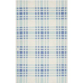 5 x 8 Novel Plaid Powder Blue and Periwinkle Wool Area