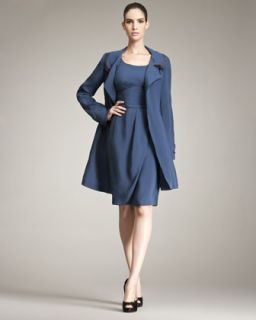 Giorgio Armani Triple Collar Trenchcoat & Cotton Silk Dress   Neiman