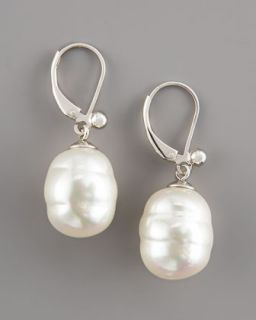 Majorica Grey & White Pearl Drop Earrings   