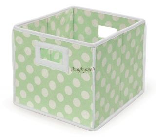 Green Polka Dot Nursery Basket Storage Cube Set of 2