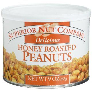 Superior Nut Honey Roasted Peanuts, 9 Ounce Canisters (Pack of 12
