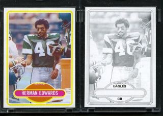 1980 Topps Football Proof Cards Herman Edwards Eagles