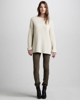 Escada Knit Blanket Capelet, Wool Turtleneck Sweater & Leather