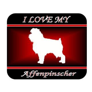 I Love My Affenpinscher Dog Mouse Pad   Red Design