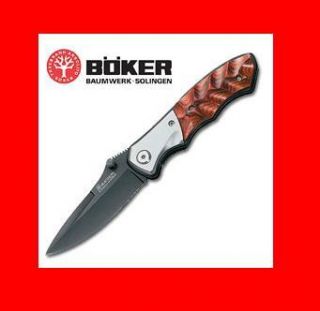Boker Magnum High Peak Linerlock Wood Folding Knife New