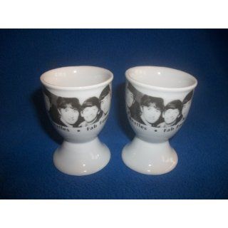 The Beatles Fab Four Design Ceramic Egg Cups x2 Kitchen