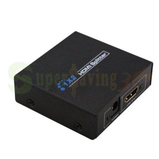 new 2 port 1x2 1080p hdmi splitter amplifier switch box hub 1 input 2
