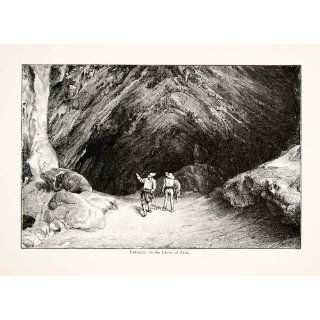 1896 Wood Engraving Gaston Vuillier Entrance Cave Arta