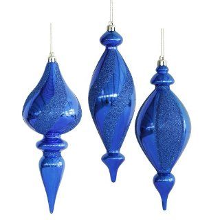 Vickerman 29009   8 Blue Finial Assorted Ornament (3 pack)   