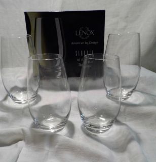 Lenox sequoia crystal highball cocktail glass set of four new in the