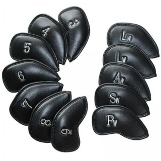  Synthetic leather Golf Iron Head covers set Headcovers silver line