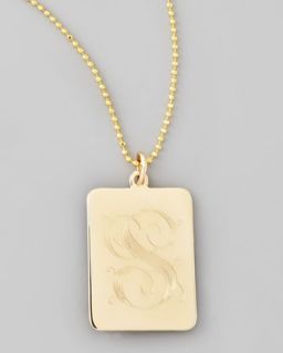 Y1BHA Zoe Chicco Rectangle Initial Pendant Necklace