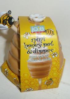  Mini Honey Pot Jar and Bee Dipper New Bee Hive Honey Pot Jar