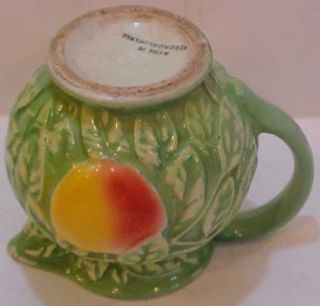 Made in Czechoslovakia vintage pottery Peach pattern cream pitcher