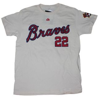  Atlanta Braves Official Jason Heyward T Shirt   Color Scoured Natural
