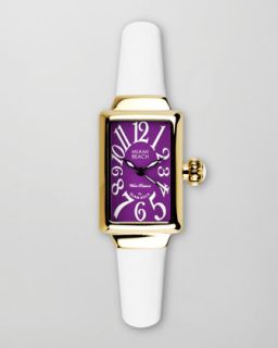 Y1CYZ Miami Beach by Glam Rock Small Rectangle Silicone Watch, Gold