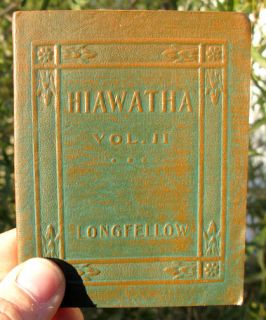 Antique Leather Vintage Book Hiawatha 2 Longfellow Native American