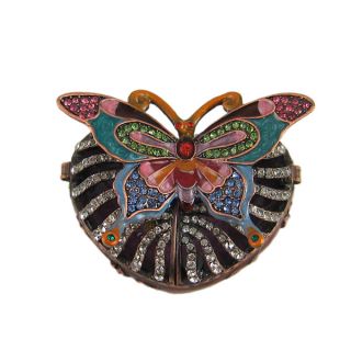 Butterfly Heart Shaped Trinket Box w Swarovski Crystals
