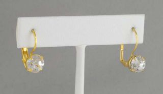14kt Yellow Gold EP 4ct tcw Clear CZ Lever Back Earrings