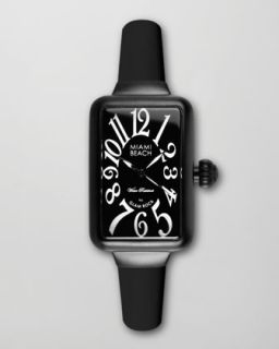 miami beach by glam rock large rectangular silicone watch black $ 195