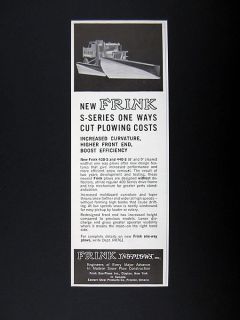 Frink Sno Plows s Series One Way Snow Plow Models 1961 Print Ad