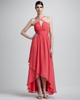 Kay Unger New York Pleated Chiffon Gown   Neiman Marcus
