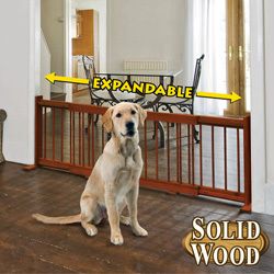 Wooden Expandable Pet Gate 20 High by 36 to 58 Long Fits Every Doorway