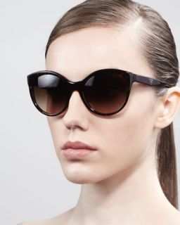 rounded cat eye sunglasses havana $ 245