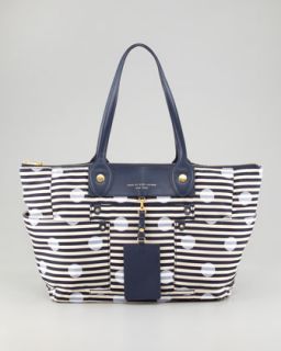  nylon east west printed tote bag available in bright navy multi $ 298