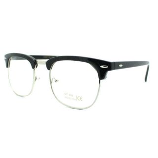 Eyeglass Frame Club Half Horn Rimmed Glasses Unisex New Black Silver