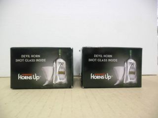 Pair 2 Two NEW Sauza Hornitos Tequila Horns Up Clear Devil Horn Shot