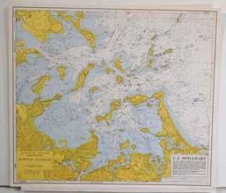 this nautical mini chart of boston harbor is dated 1975