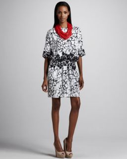  in black white $ 265 00 indikka printed dress with necklace