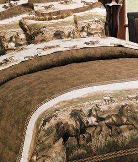 4pc Grand Open Horse Range Comforter Set Queen King